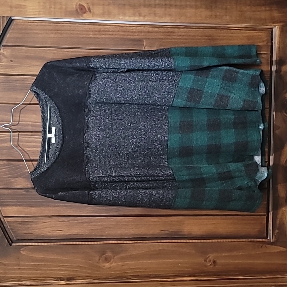 NWT Lace & Plaid Sweater (XL)